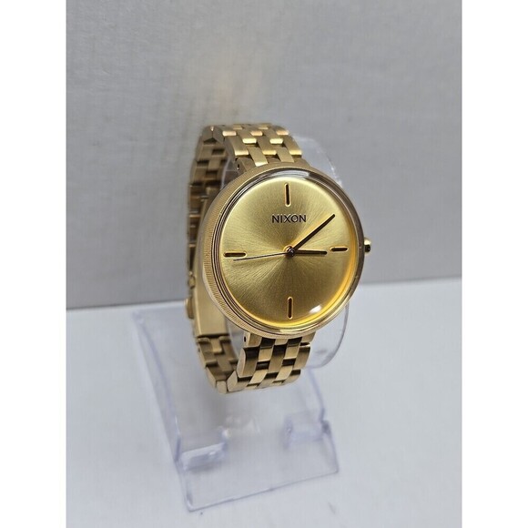 Nixon The Vix Rose All Day Gold Tone Womens Watch 35mm New Battery Size Small main image 4